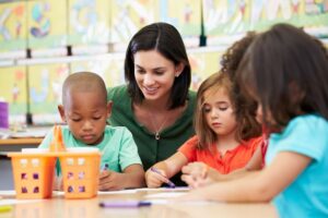 BCBA working with a young child during early intervention ABA at ABA Works in Lomita, California